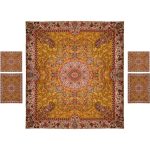 Persisches Bettüberwurf-Set – Orientalischer Stil, Doppelgröße mit Termeh-Stoff – Kebria