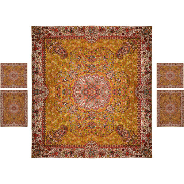 Persisches Bettüberwurf-Set – Orientalischer Stil, Doppelgröße mit Termeh-Stoff – Kebria