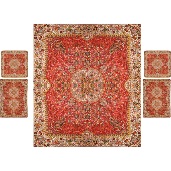 Persisches Bettüberwurf-Set – Orientalischer Stil, Doppelgröße mit Termeh-Stoff – Mahta
