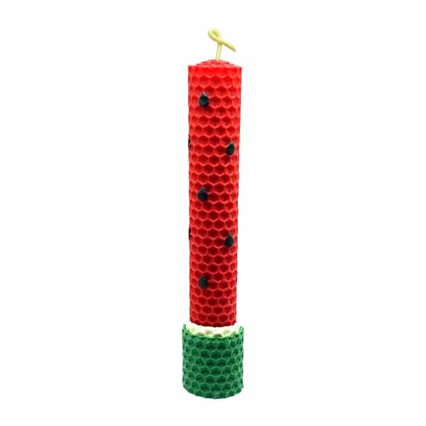 Wassermelonenkerze – Bienenwachs Stil, Perfektes Saisonstück