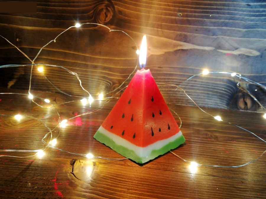 Wassermelonenkerze – Roter Stil, Ideal für Yalda Dekoration