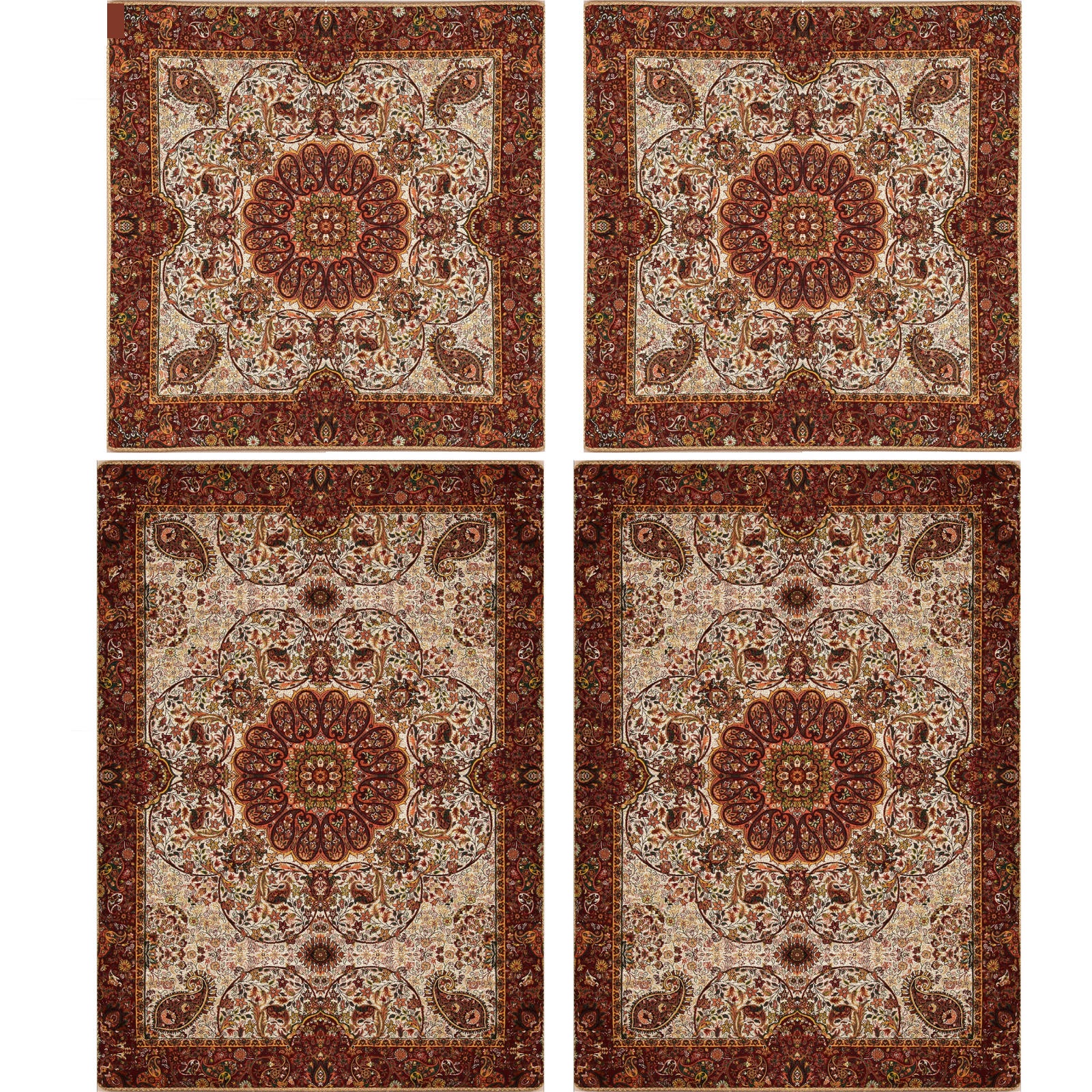 Persisches Bettüberwurf-Set – Orientalischer Stil, Doppelgröße mit Termeh-Stoff – Nahal