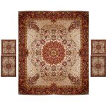 Persisches Bettüberwurf-Set – Orientalischer Stil, Doppelgröße mit Termeh-Stoff – Nahal