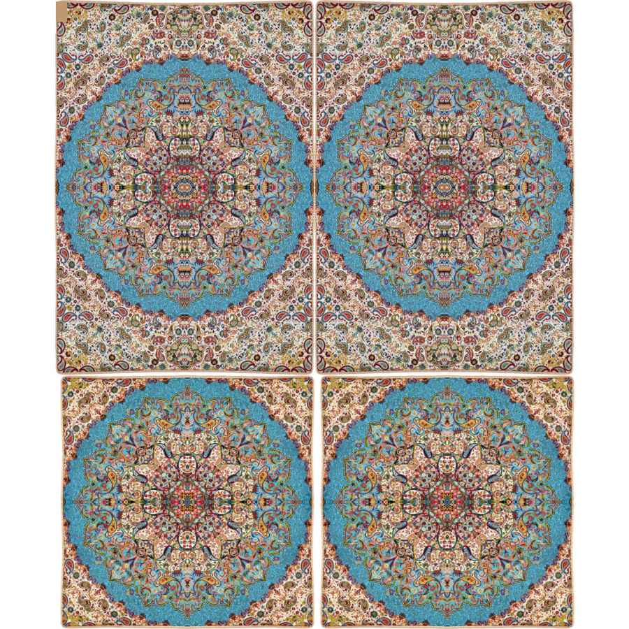 Persisches Bettüberwurf-Set – Orientalischer Stil, Doppelgröße mit Termeh-Stoff – Nina