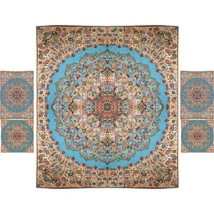 Persisches Bettüberwurf-Set – Orientalischer Stil, Doppelgröße mit Termeh-Stoff – Nina