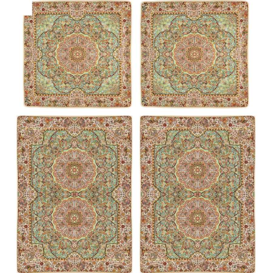 Persisches Bettüberwurf-Set – Orientalischer Stil, Doppelgröße mit Termeh-Stoff – Noyan