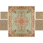 Persisches Bettüberwurf-Set – Orientalischer Stil, Doppelgröße mit Termeh-Stoff – Noyan
