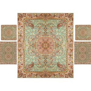 Persisches Bettüberwurf-Set – Orientalischer Stil, Doppelgröße mit Termeh-Stoff – Noyan