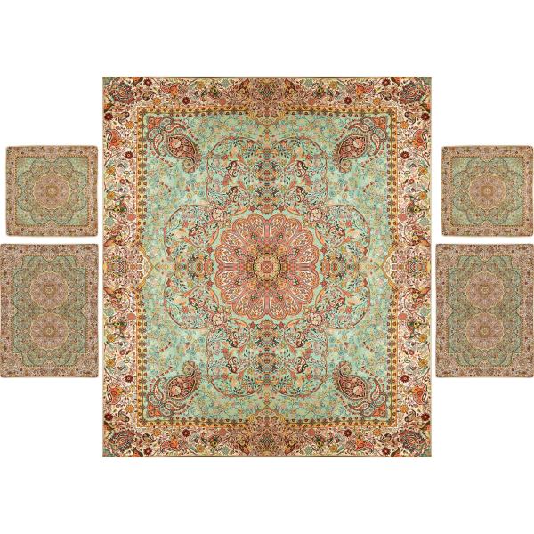 Persisches Bettüberwurf-Set – Orientalischer Stil, Doppelgröße mit Termeh-Stoff – Noyan
