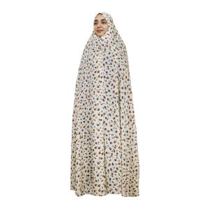 Iranischer Kultur-Chador für Frauen – Farbenfroh, Ideal für den Alltag und das Gebet, Orange Blumen