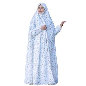 Islamischer Namaz Chador mit Ärmeln für Frauen, ideal für das Gebet – Lila Blumen