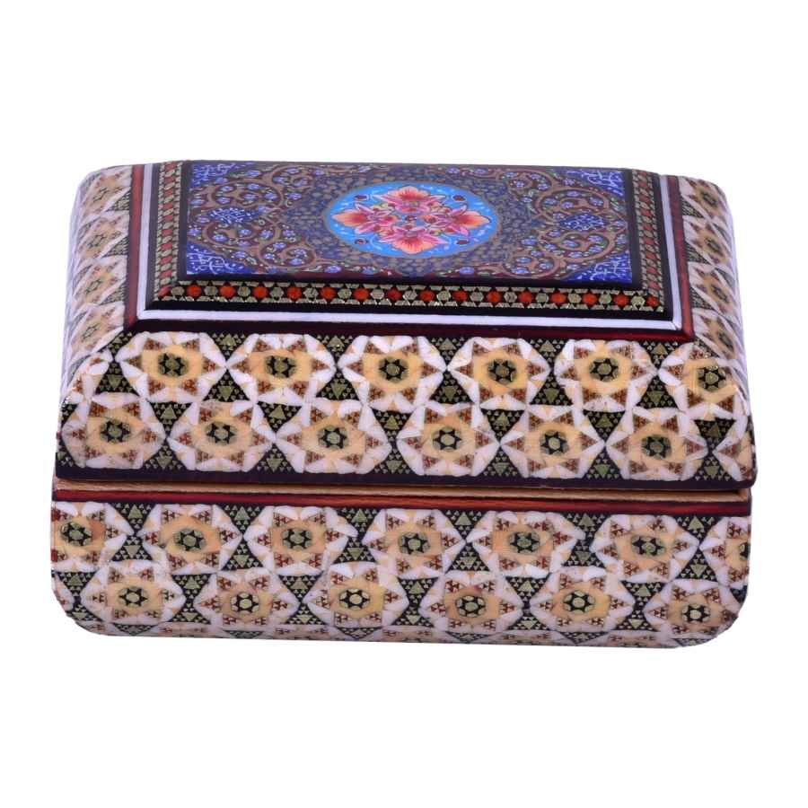 Handgefertigte Holz-Schmuckbox mit persischem Khatam-Design – Setareh