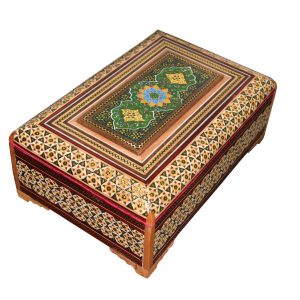 Handgefertigte Holz-Schmuckbox mit persischem Khatam-Design – Shokran