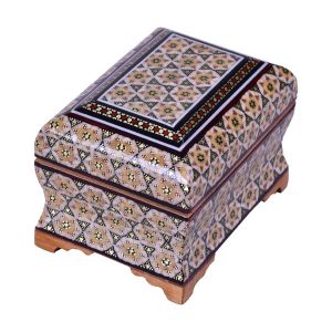 Handgefertigte Holz-Schmuckbox mit persischem Khatam-Design – Star
