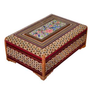 Handgefertigte Holz-Schmuckbox mit persischem Khatam-Design – Zhina