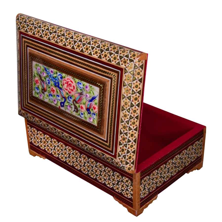 Handgefertigte Holz-Schmuckbox mit persischem Khatam-Design – Zhina