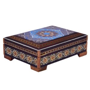 Handgefertigte Holz-Schmuckbox mit persischem Khatam-Design – Ayda