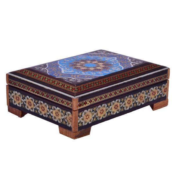 Handgefertigte Holz-Schmuckbox mit persischem Khatam-Design - Ayda