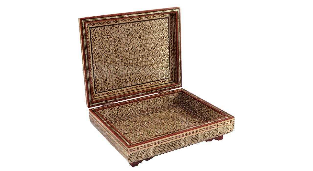 Handgefertigte Holz-Schmuckbox mit persischem Khatam-Design – Goharan