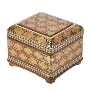 Handgefertigte Holz-Schmuckbox mit persischem Khatam-Design – Kamrani