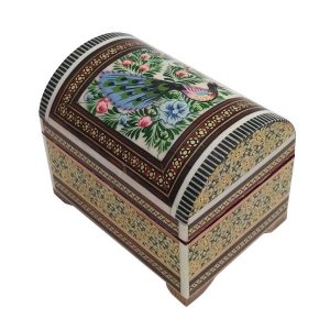 Handgefertigte Holz-Schmuckbox mit persischem Khatam-Design – Tavoos