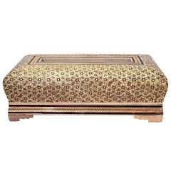 Handgefertigte persische Holz-Taschentuchbox – Khatamkari Milan