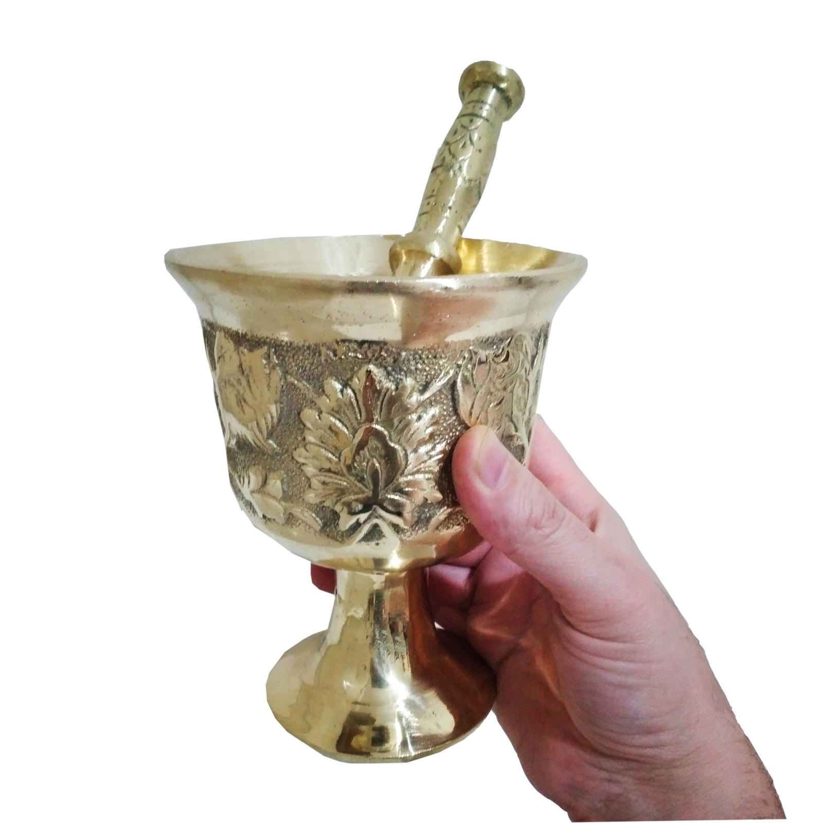 Messingmörser & Stößel mit traditionellem persischem Blumenmuster Ahoura