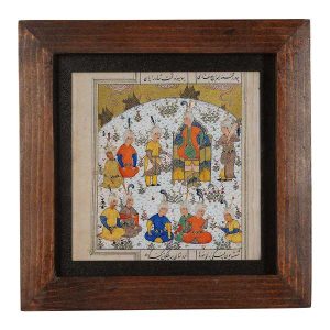 Dekorative persische gerahmte Fliese – Shahnameh-inspiriertes Muster: Amiran