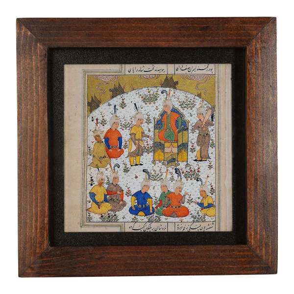Dekorative persische gerahmte Fliese - Shahnameh-inspiriertes Muster: Amiran