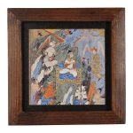 Dekorative persische gerahmte Fliese – Shahnameh-inspiriertes Muster: Dämonen