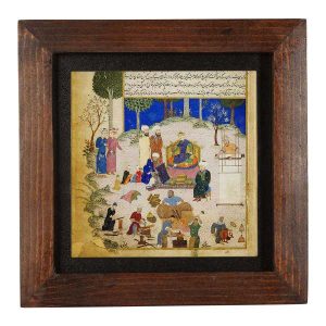 Dekorative persische gerahmte Fliese – Shahnameh-inspiriertes Muster: Shahan
