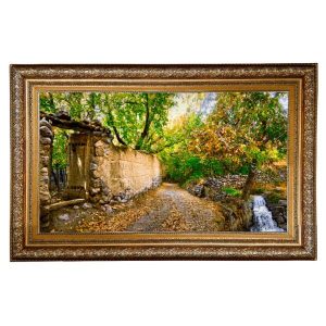 Handgeknüpfter persischer Bildteppich aus Tabriz, der einen Garten darstellt