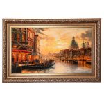 Handgeknüpfter persischer Bildteppich aus Tabriz, der Venedig darstellt