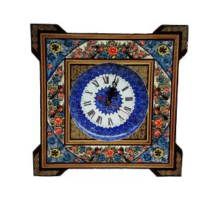 Handgefertigte persische Holz-Wanduhr – Khatam-Marketerie-Kunst, Rima