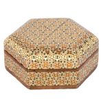 Handgefertigte Holzschatulle mit persischem Khatam-Design – Honarlux
