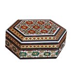 Handgefertigte Holz-Schmuckbox mit persischem Khatam-Design – Milan