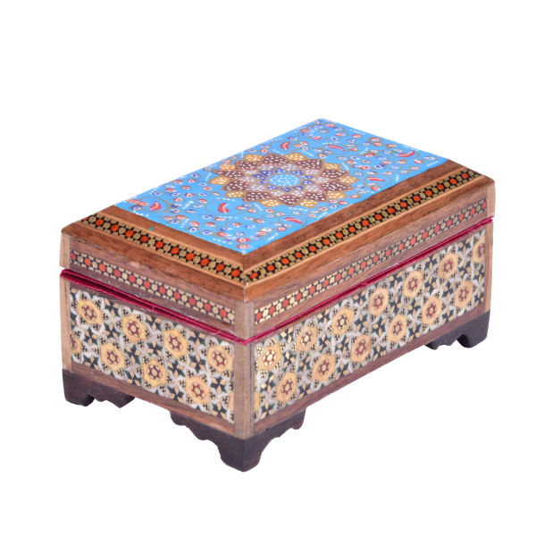 Handgefertigte Holz-Schmuckbox mit persischem Khatam-Design - Shabnam