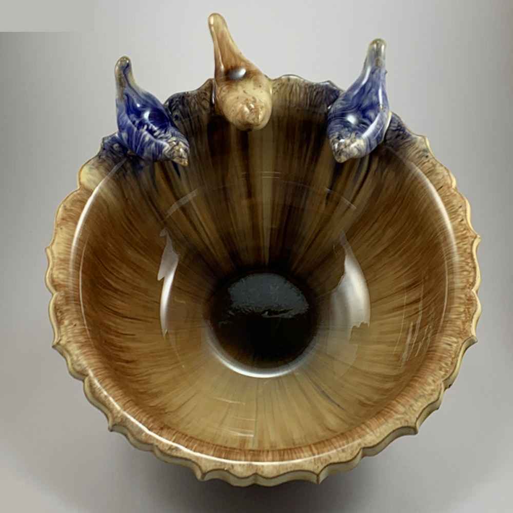 Handgefertigte Dekorative Töpfer-Schale Modell Baum Vögel