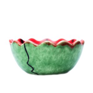 Handgefertigte Dekorative Töpfer-Schale Modell Wassermelone
