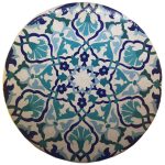 Dekorativer Keramikteller handgemalt blaues Design