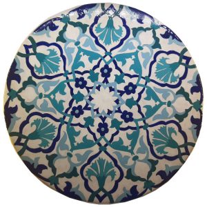 Dekorativer Keramikteller handgemalt blaues Design