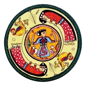 Dekorativer Keramikteller handgemalt Rajasthani X