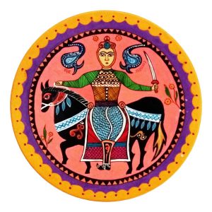 Dekorativer Keramikteller handgemalt Rajasthani XIII
