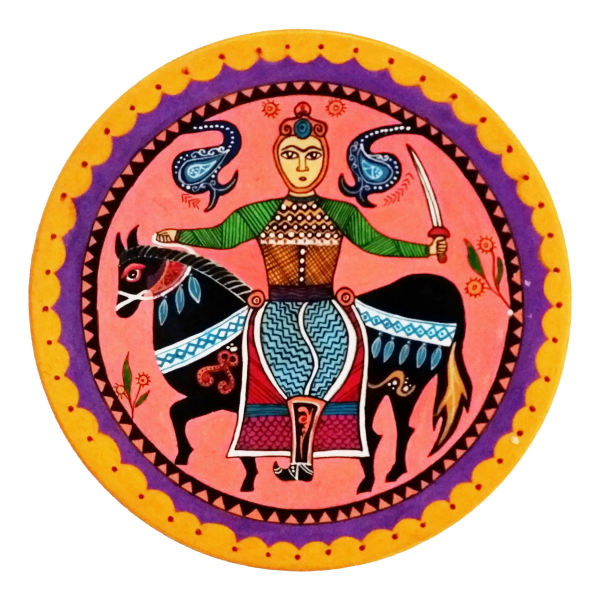 Dekorativer Keramikteller handgemalt Rajasthani XIII