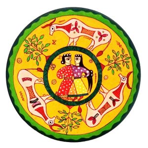Dekorativer Keramikteller handgemalt Rajasthani XII