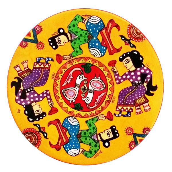 Dekorativer Keramikteller handgemalt Rajasthani XI