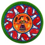 Dekorativer Keramikteller handgemalt Rajasthani