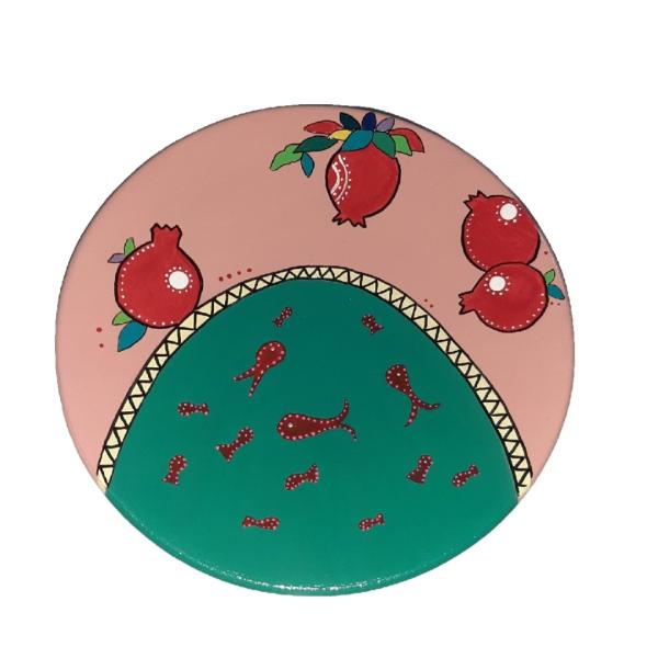 Dekorativer Keramikteller handgemalt Granatapfel II