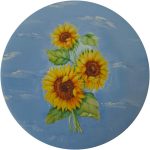 Dekorativer Keramikteller handgemalt Sonnenblume II