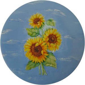 Dekorativer Keramikteller handgemalt Sonnenblume II